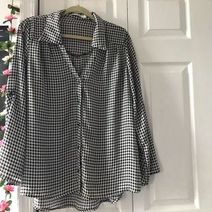 Houndstooth Blouse 🖤💬🏁